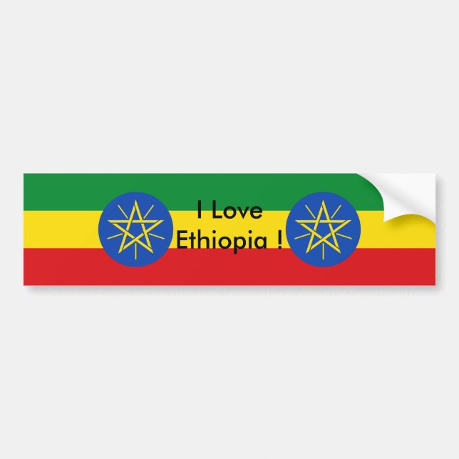 Autocollant De Voiture Sticker avec drapeau d'Éthiopie (Devant)