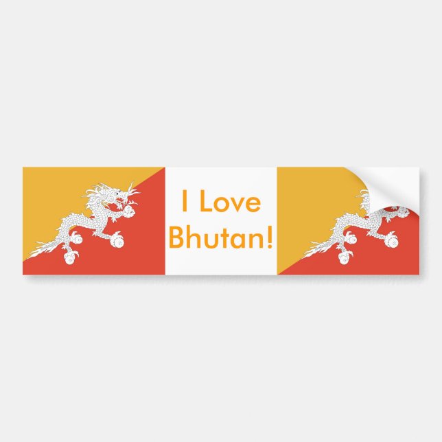 Autocollant De Voiture Sticker avec le drapeau du Bhoutan (Devant)