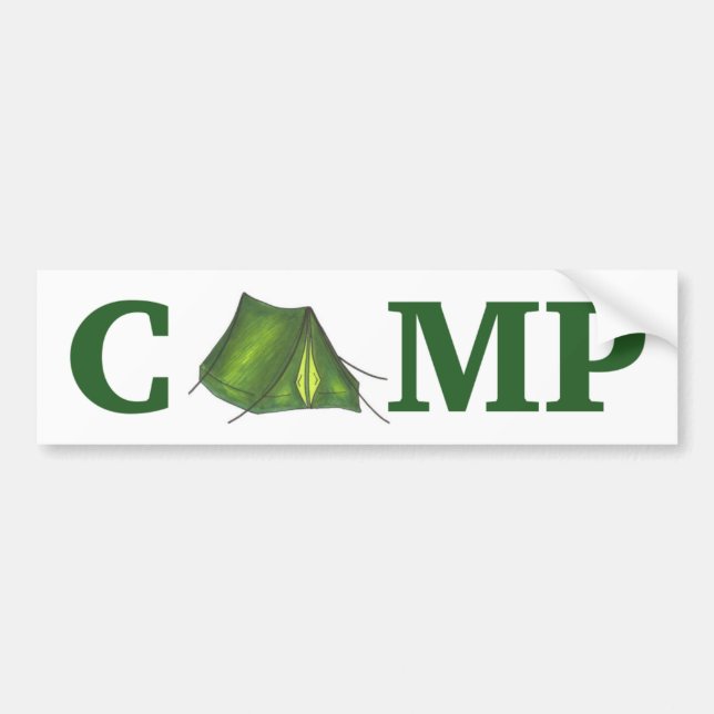 Autocollant De Voiture Sticker Camping Tente Verte CAMP Été (Devant)
