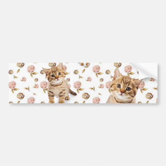 Autocollant De Voiture Sticker Chat Kittens Meow (Devant)