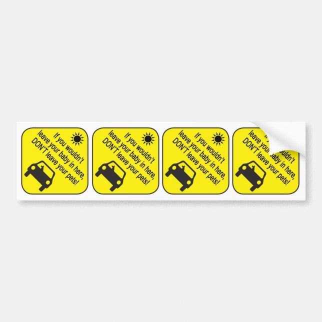 Autocollant De Voiture Sticker d'avertissement de chaleur pour animaux do (Devant)