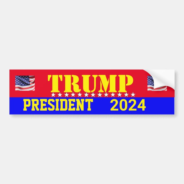 AUTOCOLLANT DE VOITURE STICKER DE BOULON TRUMP 2024 (Devant)