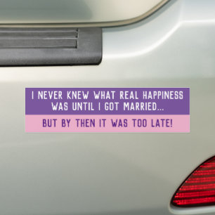 Autocollant De Voiture Sticker de citation de vie mariée drôle