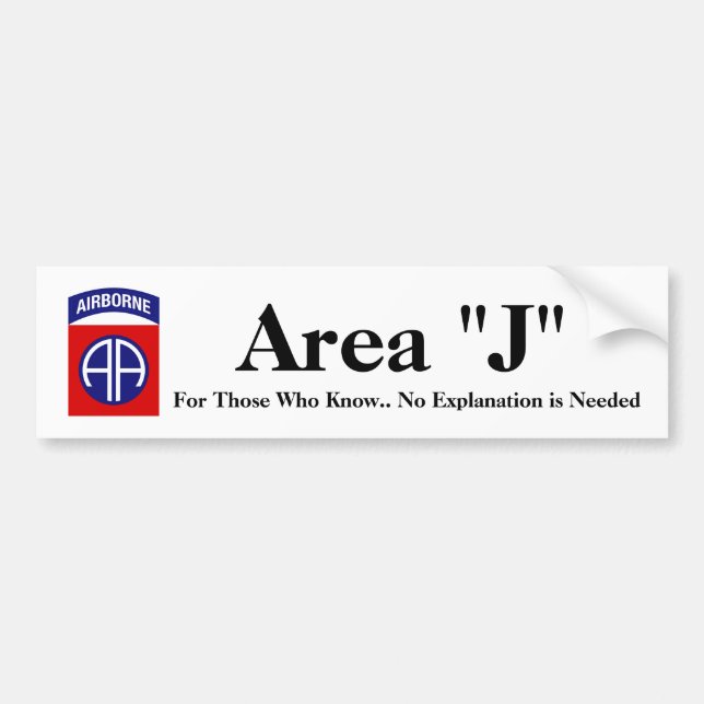 Autocollant De Voiture Sticker de pare-chocs Area J (Devant)