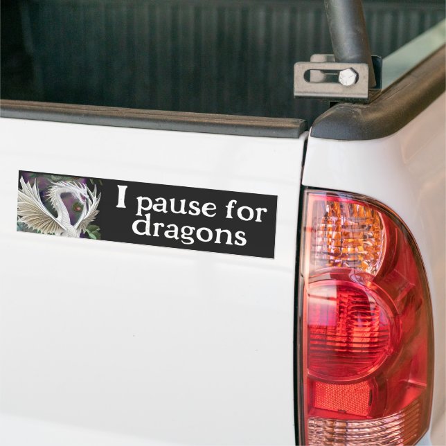 Autocollant De Voiture Sticker de pare-chocs de dragon blanc (Sur camion)