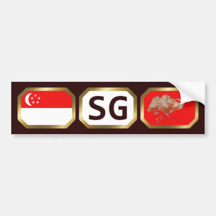Autocollant De Voiture Sticker de pare-chocs de la carte du drapeau de Si