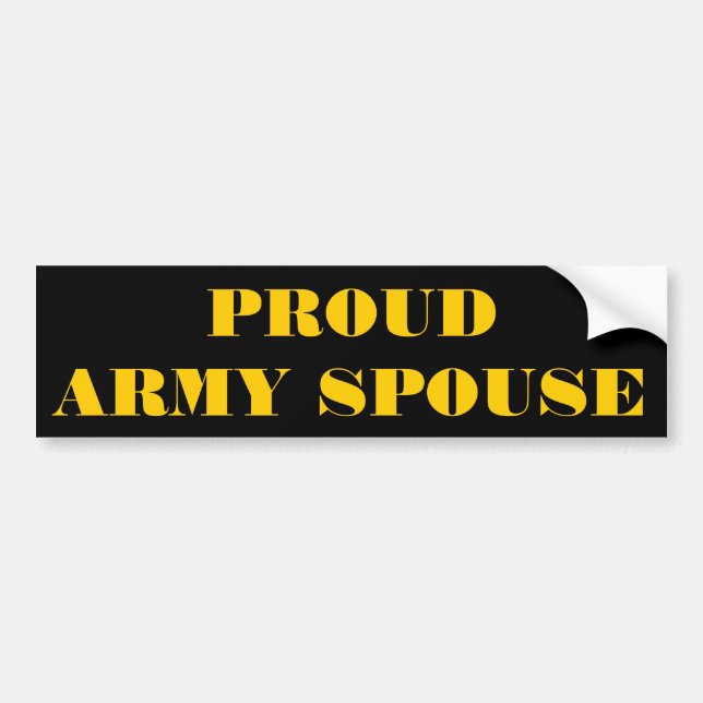 Autocollant De Voiture Sticker de pare-chocs Fière épouse de l'armée (Devant)
