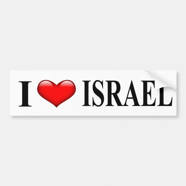 Autocollant De Voiture Sticker de pare-chocs Israël de coeur (Devant)