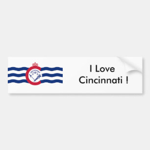 Autocollant De Voiture Sticker Drapeau de Cincinnati, État de l'Ohio, Éta