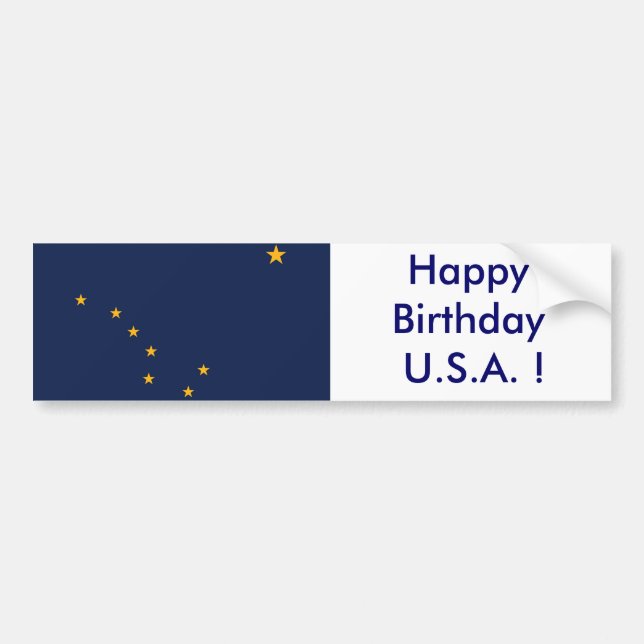Autocollant De Voiture Sticker Drapeau de l'Alaska, Joyeux anniversaire U (Devant)