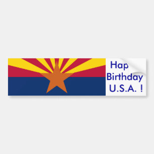 Autocollant De Voiture Sticker Drapeau de l'Arizona, Joyeux anniversaire 