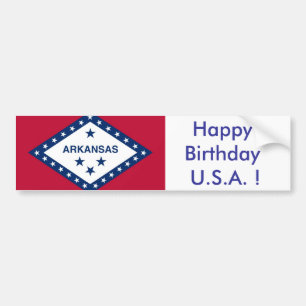 Autocollant De Voiture Sticker Drapeau de l'Arkansas, Joyeux anniversaire