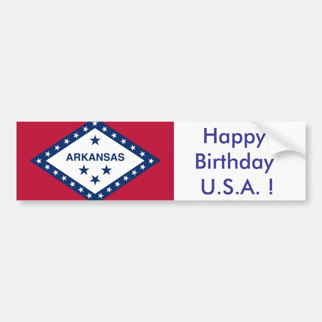 Autocollant De Voiture Sticker Drapeau de l'Arkansas, Joyeux anniversaire (Devant)