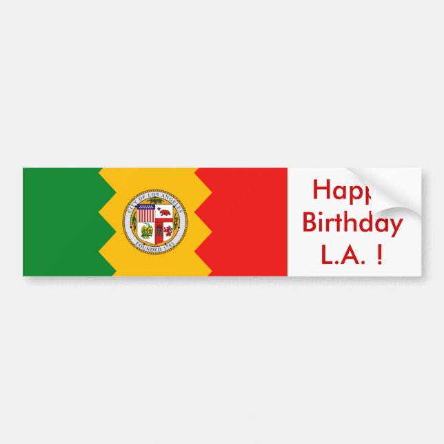 Autocollant De Voiture Sticker Drapeau de Los Angeles, Joyeux Anniversair (Devant)