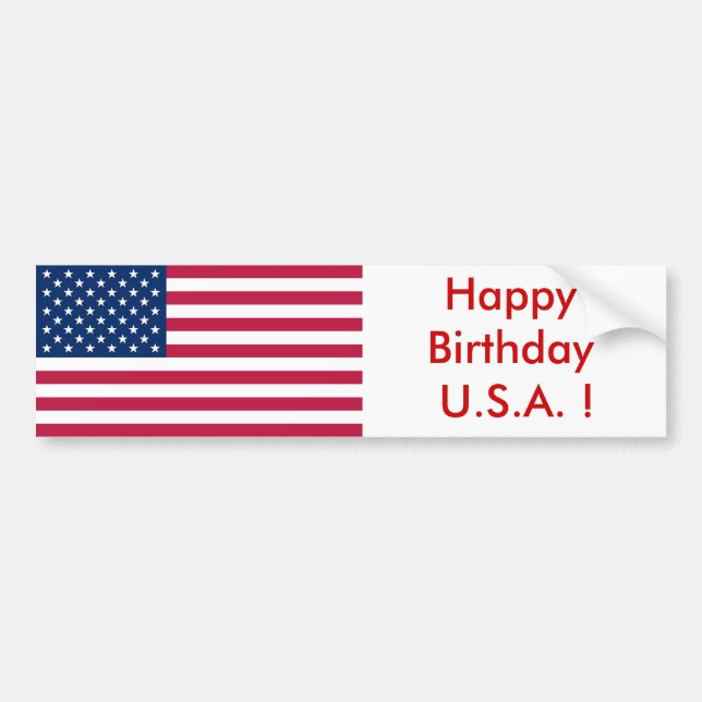 Autocollant De Voiture Sticker Drapeau des Etats-Unis, Joyeux anniversair (Devant)