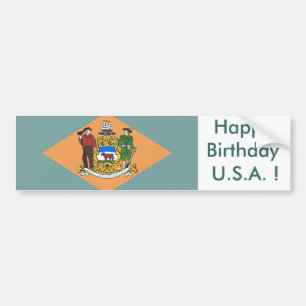 Autocollant De Voiture Sticker Drapeau du Delaware, Joyeux anniversaire U