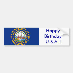Autocollant De Voiture Sticker Drapeau du New Hampshire