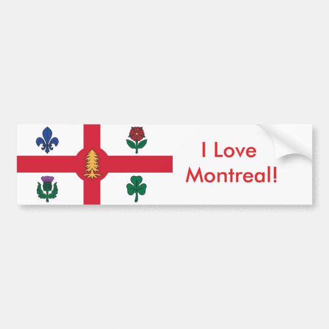Autocollant De Voiture Sticker Flag of Montreal, Canada (Devant)