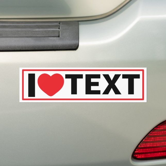 Autocollant De Voiture Sticker Modèle Personnalisé I Heart (En voiture)