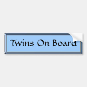 Autocollant De Voiture Sticker pare-chocs bleu Twins On Board par Heard_