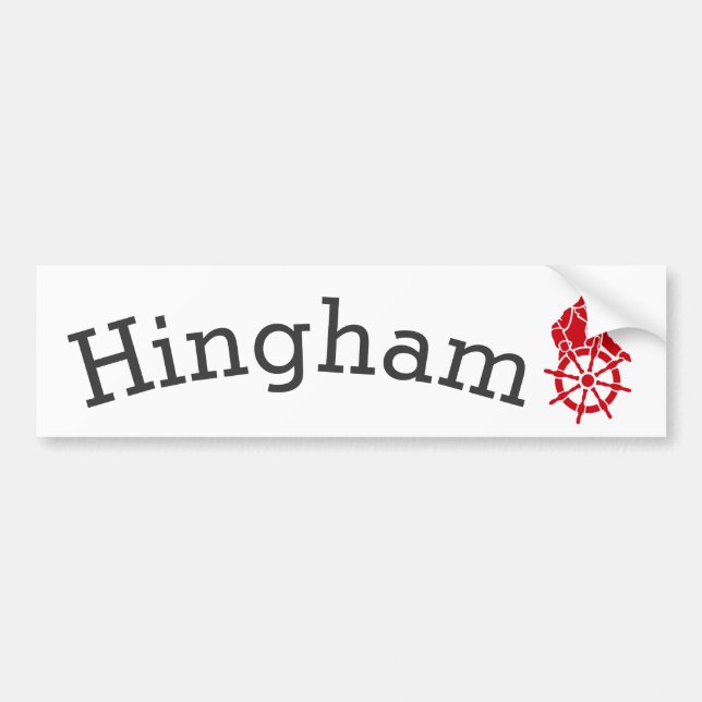 Autocollant De Voiture Sticker pare-chocs Hingham Massachusetts (Devant)