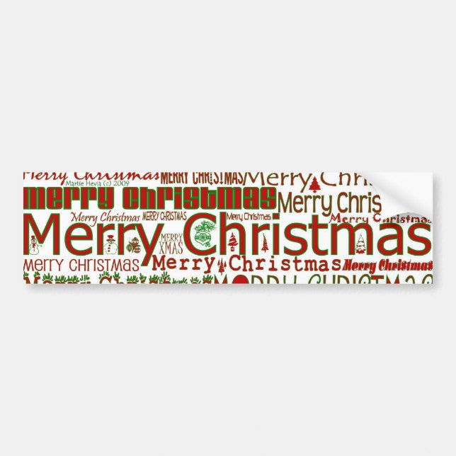 Autocollant De Voiture Sticker pare-chocs Joyeux Noël (Devant)