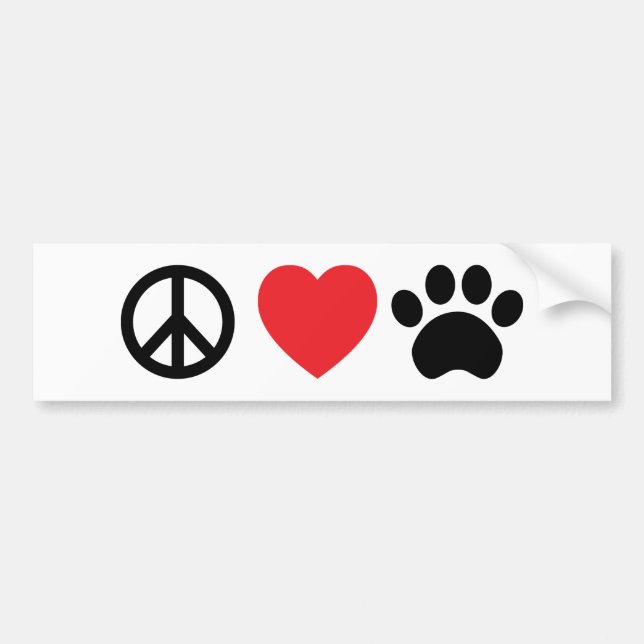 Autocollant De Voiture Sticker pare-chocs Peace Love (Devant)