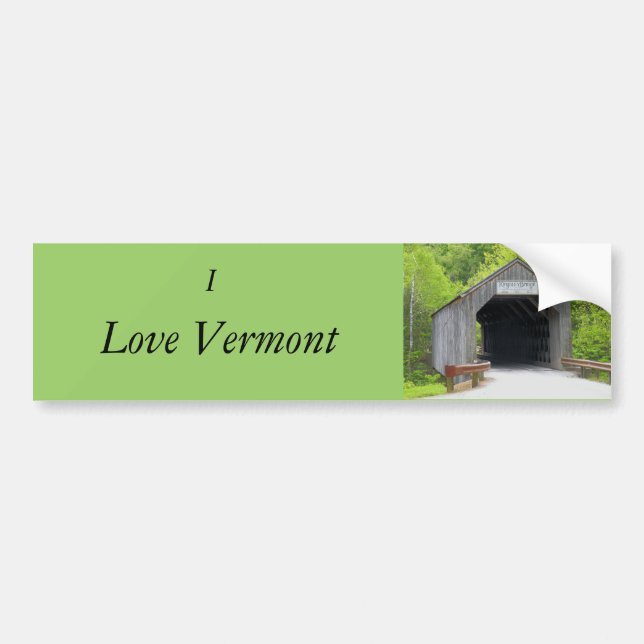 Autocollant De Voiture Sticker pare-chocs, Pont couvert du Vermont (Devant)
