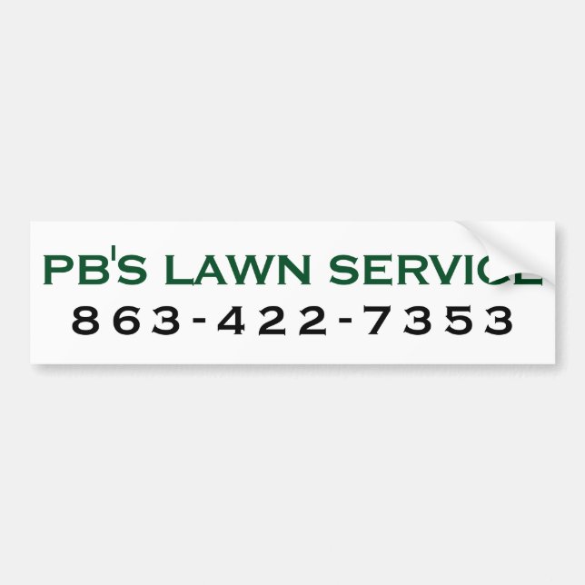 Autocollant De Voiture Sticker pare-chocs pour service de pelouse PB (Devant)