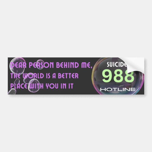 Autocollant De Voiture Sticker pour la prévention du suicide - BB (Devant)