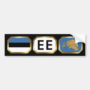 Autocollant De Voiture Sticker pour pare-chocs Estonie Carte du drapeau