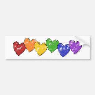Autocollant De Voiture Sticker pour pare-chocs Rainbow Hearts