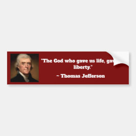 Autocollant De Voiture Sticker pour pare-chocs Thomas Jefferson Life Libe