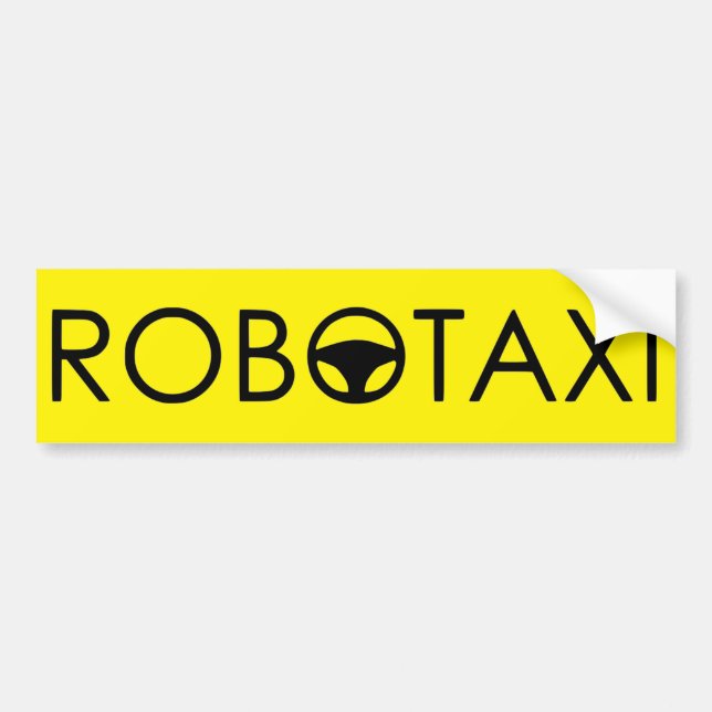 Autocollant De Voiture Sticker Robotaxi Bumper "Yellow Cab Edition" (Devant)