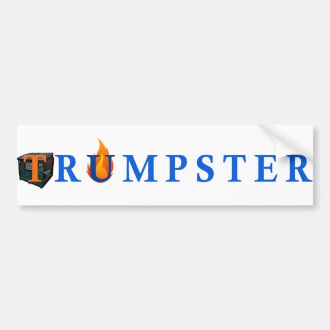 Autocollant De Voiture Sticker Trumpster Pour Poupsters—Blanc (Devant)