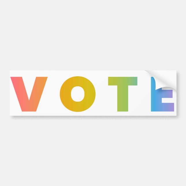 Autocollant De Voiture Sticleur pare-chocs Rainbow VOTE (Devant)
