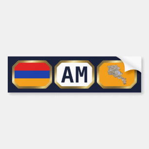 Autocollant De Voiture Sticule pare-chocs arménienne Carte du drapeau