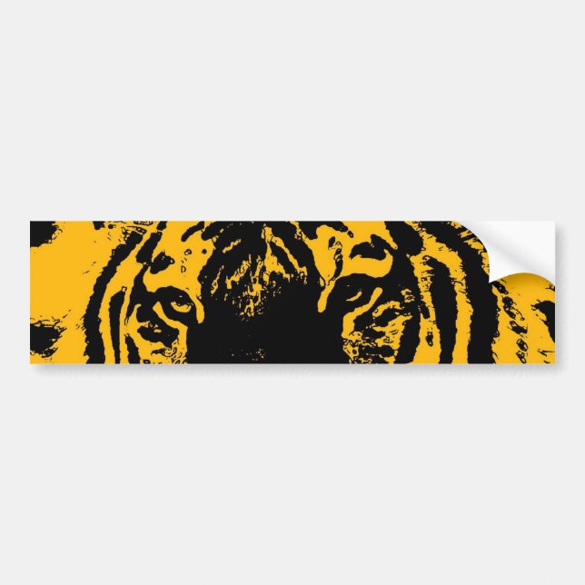 Autocollant De Voiture Sticule pare-chocs Jaune Noir Tigre Yellow (Devant)