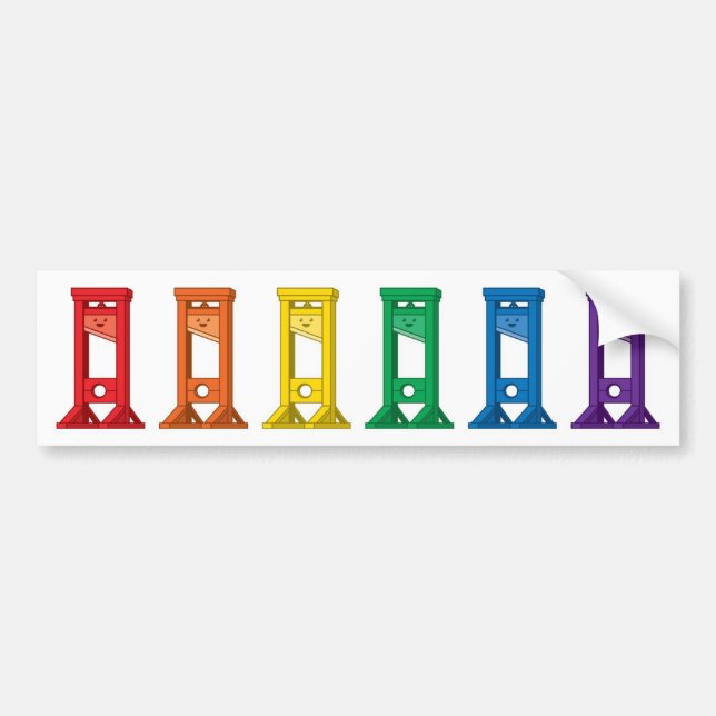 Autocollant De Voiture Sticule pare-chocs Kawaii Rainbow Guillotine Pride (Devant)