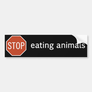 AUTOCOLLANT DE VOITURE STOP-EATING-ANIMALS