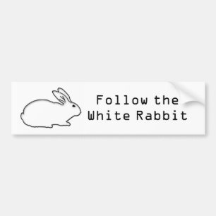 Autocollant De Voiture Suivez l'adhésif pour pare-chocs blanc de lapin
