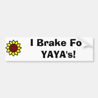 Autocollant De Voiture sunflower4, je freine pour YAYA !
