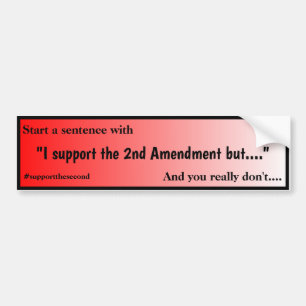Autocollant De Voiture Support The Second Amendment Red Fade