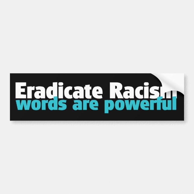 AUTOCOLLANT DE VOITURE SUPPRIMEZ LE RACISME (Devant)