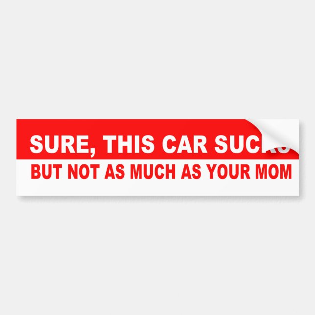 Autocollant De Voiture Sure, cette voiture suce (Devant)