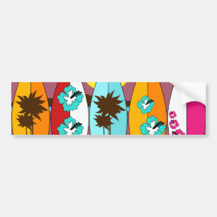 Autocollant De Voiture Surfboards Beach Bum Surfing Hippie Vans
