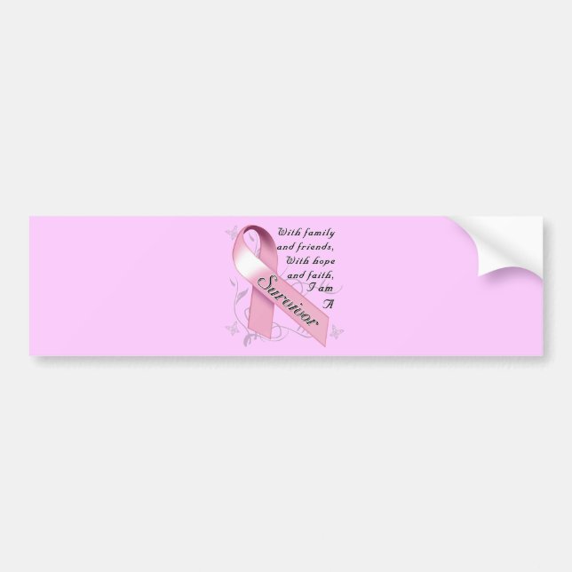 Autocollant De Voiture Survivant de cancer du sein (Devant)