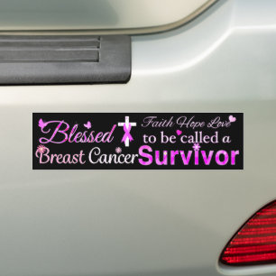 Autocollant De Voiture Survivant du cancer du sein béni