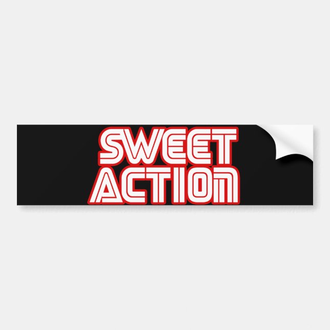 Autocollant De Voiture Sweet Action College Retro Humour des années 80 (Devant)
