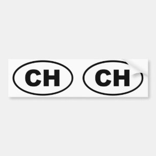 Autocollant De Voiture Switzerland CH European oval